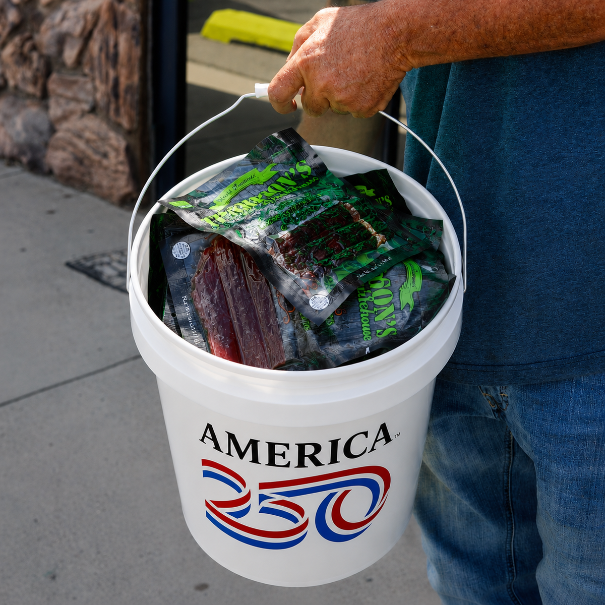 USA 250 Bucket Of Jerky